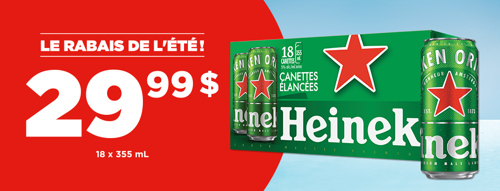 Promotion Heineken 18 canettes 29,99