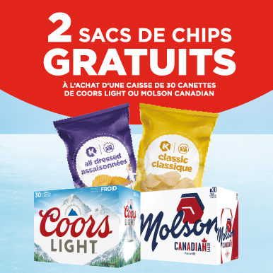 2 sacs de croustilles gratuits